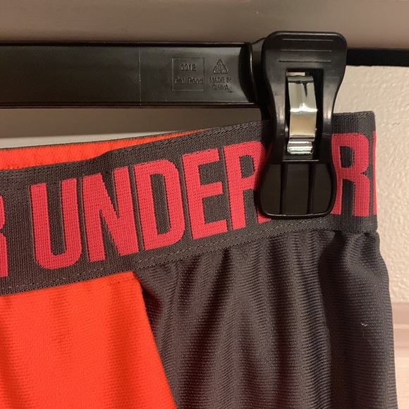 Pink and grey athletic under armor shorts with pockets!! - Picture 2 of 3